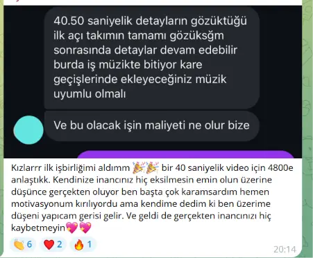 İlk ücretli iş birliği — ekran görüntüsü