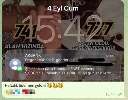 Haftalık ödeme — ekran görüntüsü