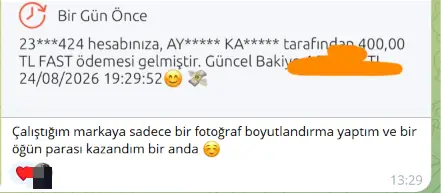 Küçük bir iş için ödeme — ekran görüntüsü
