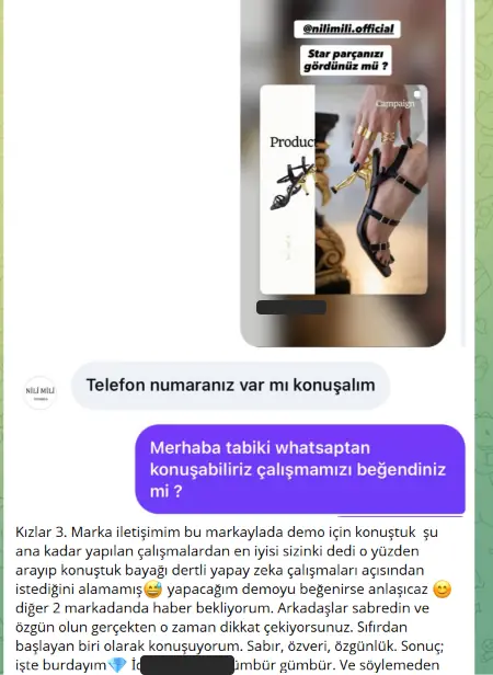 Demo sonrası marka görüşmesi — ekran görüntüsü