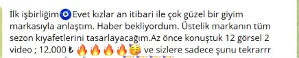 İlk iş birliği: giyim markası — ekran görüntüsü